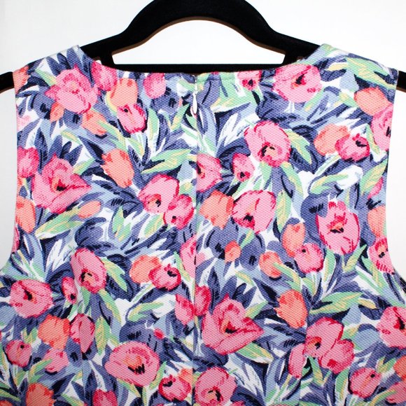 Talbots Tulip Floral Split Neck Shift Dress - Picture 13 of 16